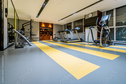 Indoor small gym and fitness equipment