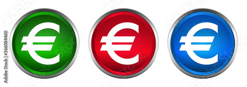 Euro sign icon supreme round button set design illustration