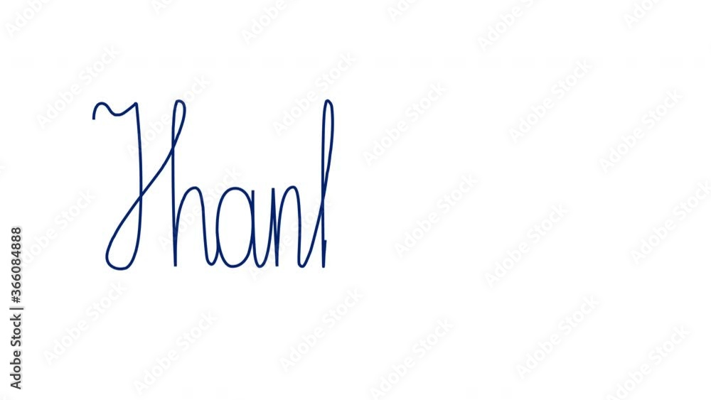 Self drawing animation of Thank you ! - hand written lettering. White background. Self drawing animation of Thank you ! - hand written lettering. White background.