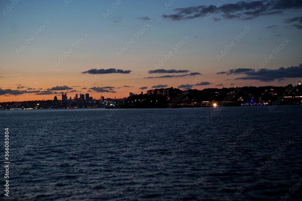 sunset over the city