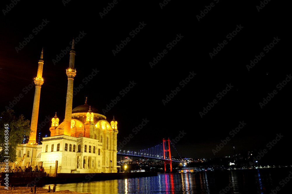 mosque islamic at night istanbul