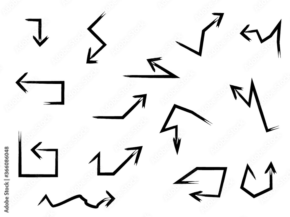 Grunge Dirt Arrow Vector. Dry Brush Stroke . Curved arrow set . sideways. black sign. element for your design . distressed direction Grunge Dirt Arrow Vector. Dry Brush Stroke . Curved arrow set . sideways. black sign. element for your design . distressed direction