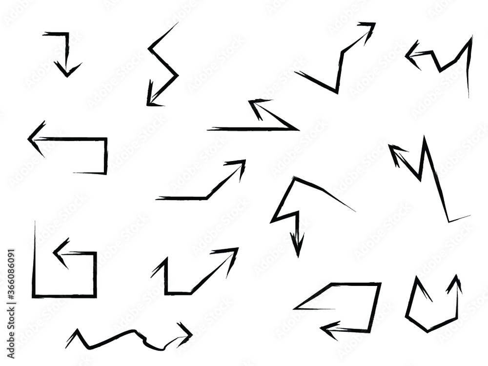 Grunge Dirt Arrow Vector. Dry Brush Stroke . Curved arrow set . sideways. black sign. element for your design . distressed direction Grunge Dirt Arrow Vector. Dry Brush Stroke . Curved arrow set . sideways. black sign. element for your design . distressed direction