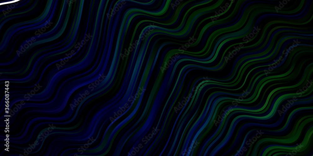 Light Blue, Green vector pattern with curves. Colorful illustration in abstract style with bent lines. Pattern for websites, landing pages.