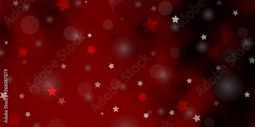 Dark Red vector texture with circles, stars. Colorful illustration with gradient dots, stars. Design for wallpaper, fabric makers.