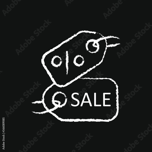 chalk icon for menu store, sale