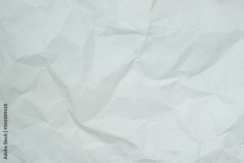Fototapeta premium Texture of white recycle crumpled paper, copy space for text.