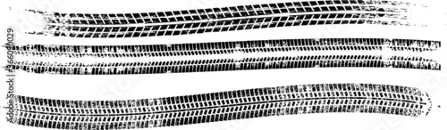 Vector Print Textured Tire Track . Design Element . Car tread silhouette . Mud splash grunge texture