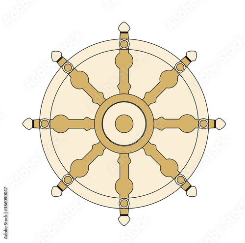 RELIGIOUS SYMBOL BUDDHISM, DHARMA WHEEL