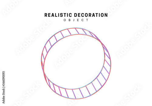 round staircase. ring stairs blue gradient color. Realistic 3d object isolated. Vector illustration