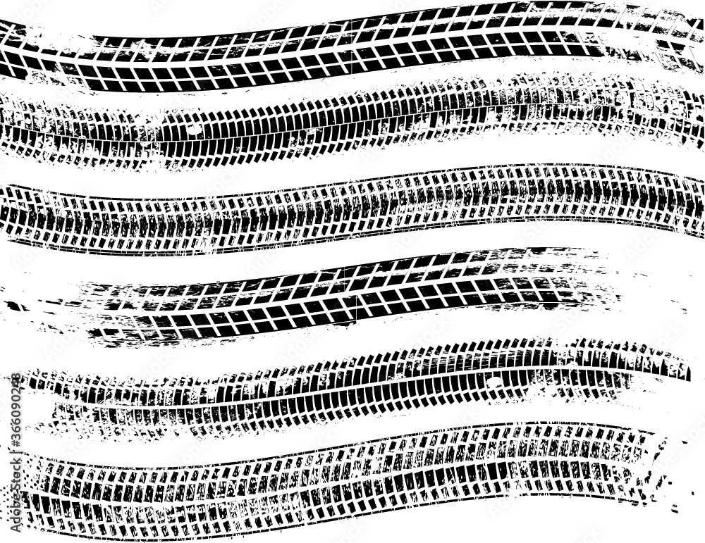 Vector Print Textured Tire Track . Design Element . Car tread ...