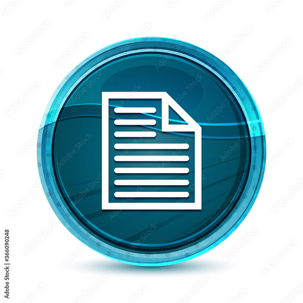 Document page icon elegant glass blue round button vector design illustration Document page icon elegant glass blue round button vector design illustration