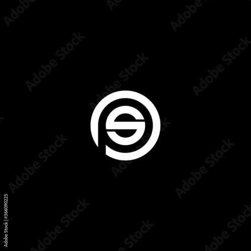 Letter PS SP Initial Logo Design Vector Template Illustration