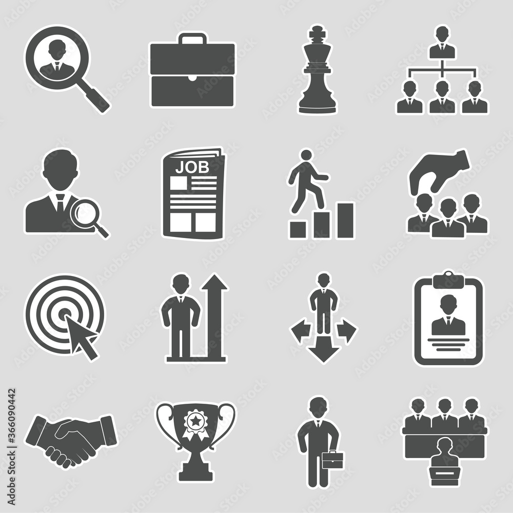 Career Icons. Sticker Design. Vector Illustration. Career Icons. Sticker Design. Vector Illustration.