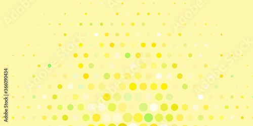 Light Green, Yellow vector background with spots. Abstract decorative design in gradient style with bubbles. Pattern for booklets, leaflets.