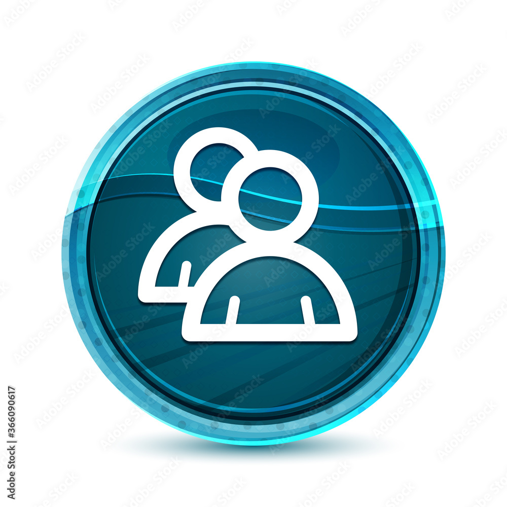 Group icon elegant glass blue round button vector design illustration Group icon elegant glass blue round button vector design illustration
