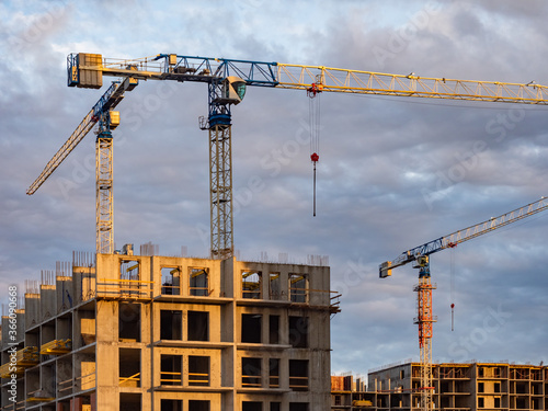Tower cranes at constructio...