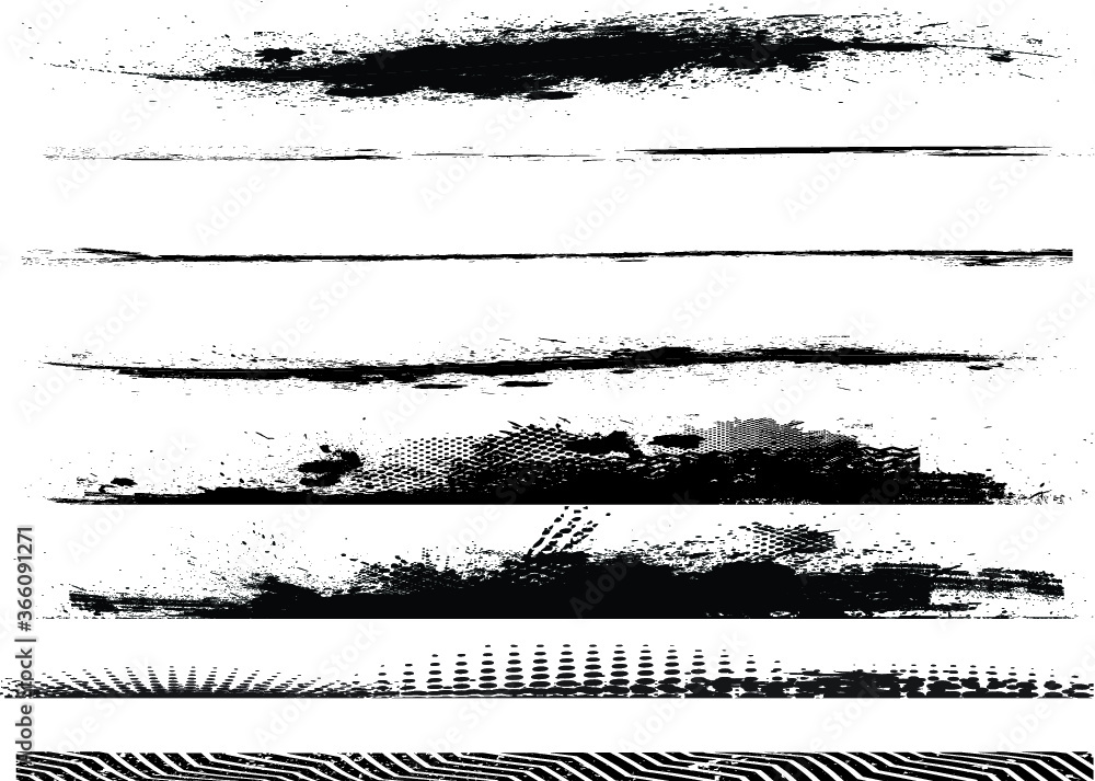 Grunge Paint Roller . Vector brush Stroke . Distressed banner . Black stripes isolated. paintbrush collection . Modern Textured shape . Dry border in Black . Bulge lines Grunge Paint Roller . Vector brush Stroke . Distressed banner . Black stripes isolated. paintbrush collection . Modern Textured shape . Dry border in Black . Bulge lines