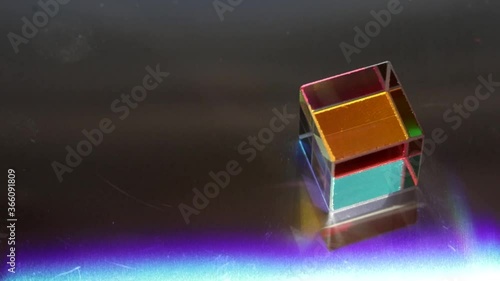 Color square crystal with rainbow