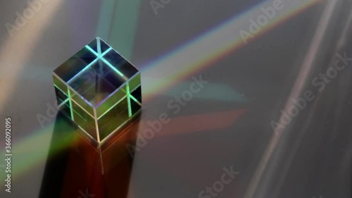 Color square crystal with rainbow