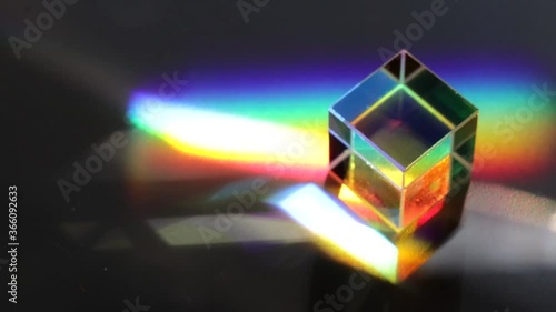 Color square crystal with rainbow