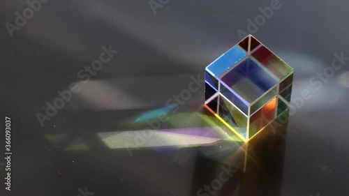Color square crystal with rainbow