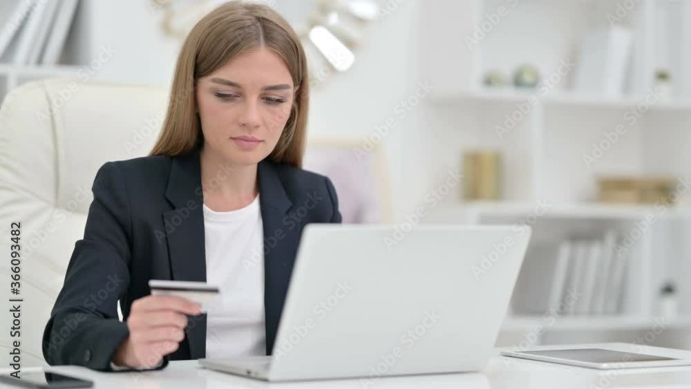 Online Payment Success on Laptop for Businesswoman Online Payment Success on Laptop for Businesswoman