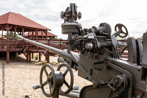 Old cannon at Bledowska Desert near "Wind Rose" in Klucze (Poland)