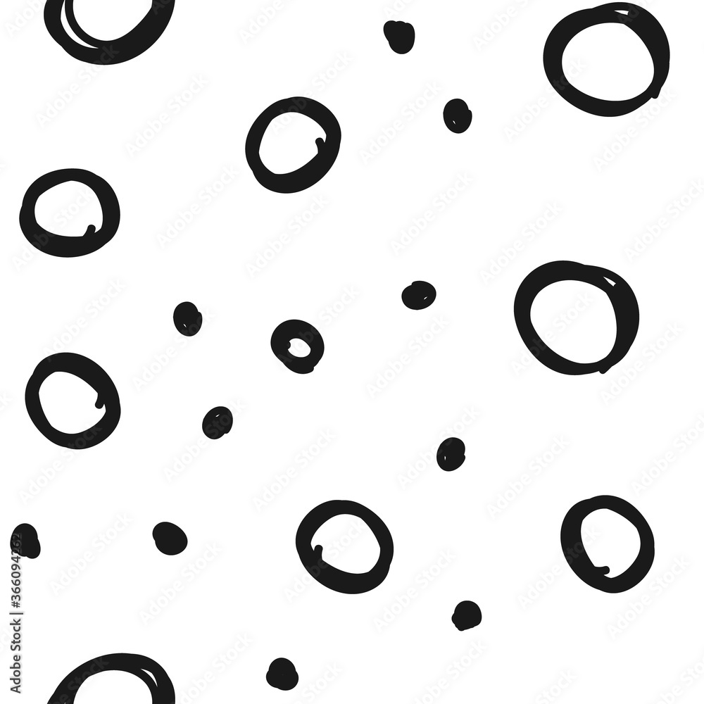 Hand drawn circles seamless pattern. Random dots loop texture background. Hand drawn circles seamless pattern. Random dots loop texture background.