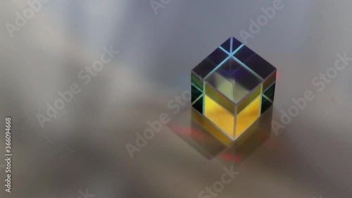 Color square crystal with rainbow