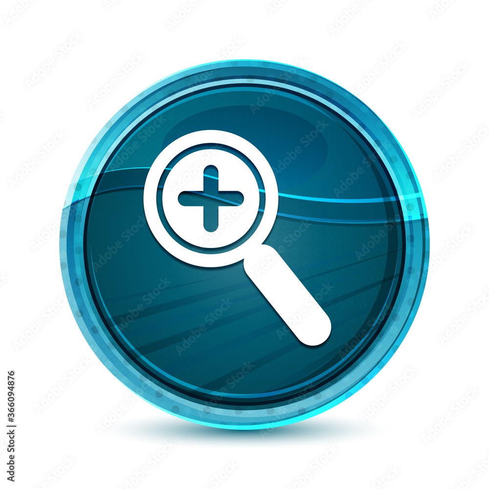 Zoom in icon elegant glass blue round button vector design illustration Zoom in icon elegant glass blue round button vector design illustration