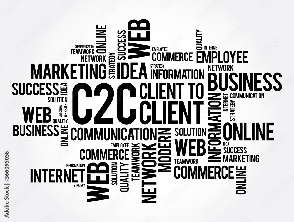 C2C - Client To Client word cloud, business concept background C2C - Client To Client word cloud, business concept background