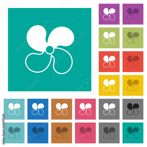 Car fan level 2 square flat multi colored icons