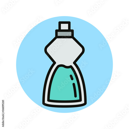 Dish Liquid Soap Bottle Icon Design. Cleaning and Hygiene Equipment Vector Illustration