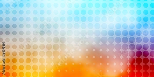 Light Blue, Red vector pattern with spheres. Modern abstract illustration with colorful circle shapes. Pattern for business ads.