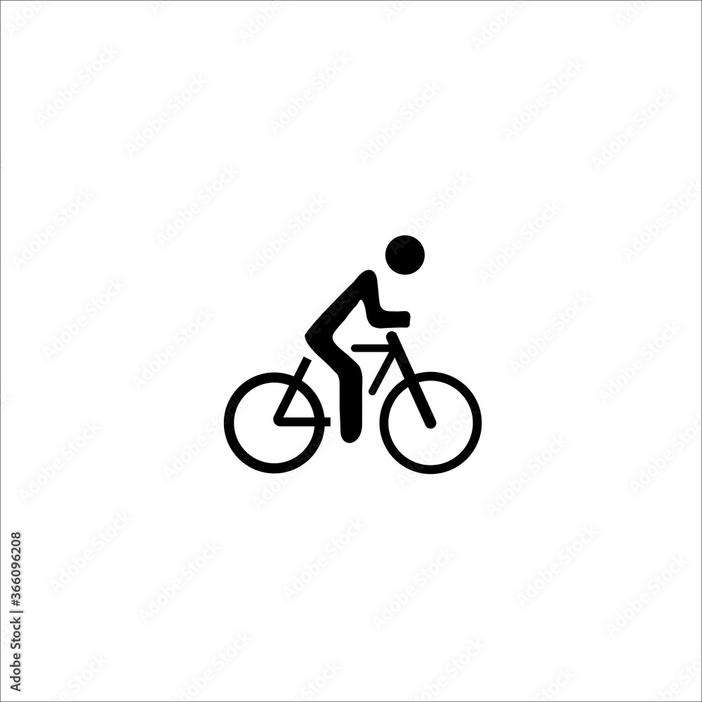 Sport silhouette of a man riding a bicycle. vector solid icons