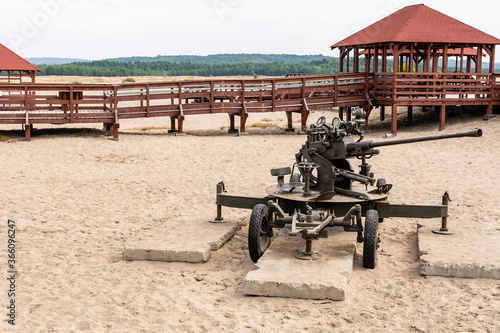 Obraz na płótnie Old cannon at Bledowska Desert near