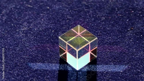 Color square crystal with rainbow