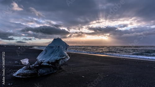 sunset on the beach photo