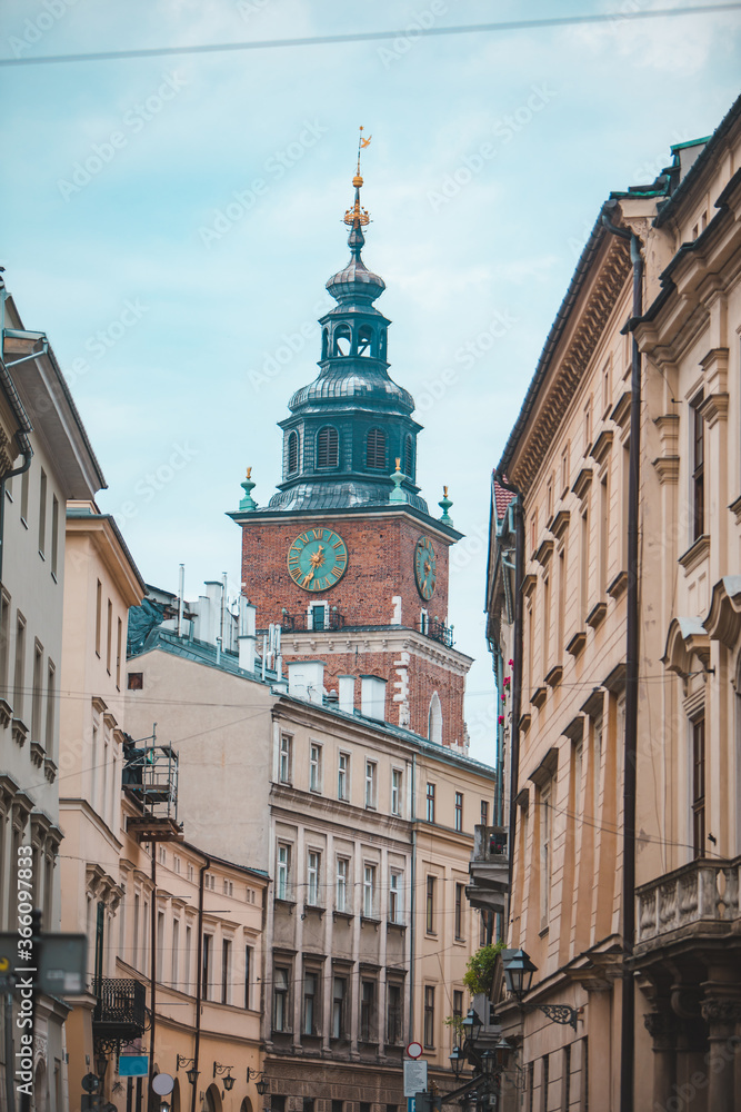 krakow city street travel old town