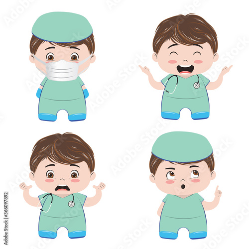 Male medical staff in scrubs