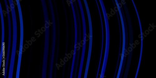 Dark BLUE vector layout with wry lines. Colorful abstract illustration with gradient curves. Template for your UI design.