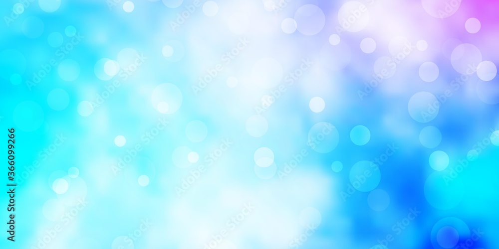 Obraz premium Light Pink, Blue vector texture with circles. Glitter abstract illustration with colorful drops. New template for your brand book.