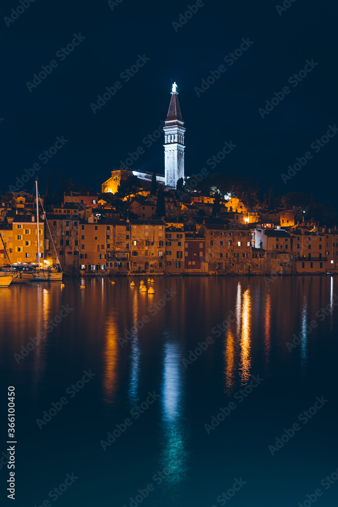 Rovinj city in Croatia at night Rovinj city in Croatia at night