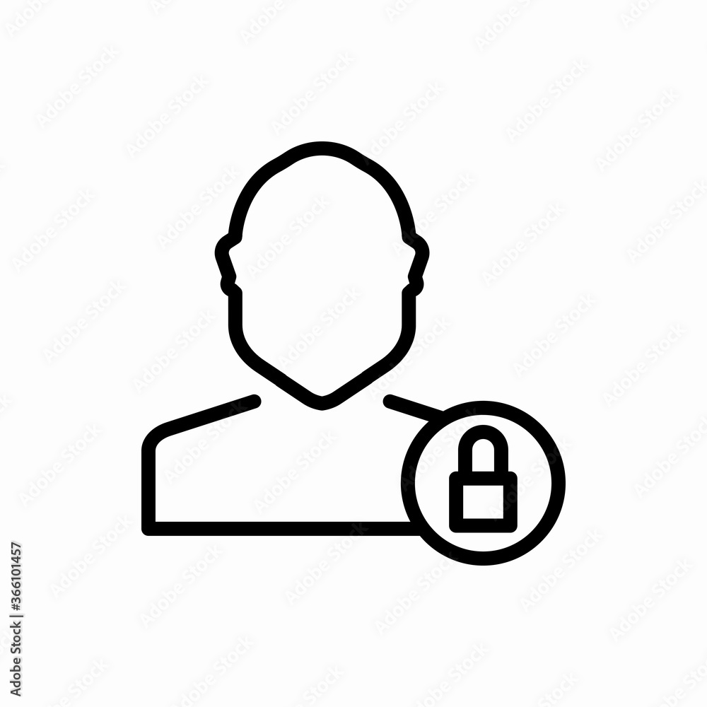 Outline lock user icon.Lock user vector illustration. Symbol for web and mobile Outline lock user icon.Lock user vector illustration. Symbol for web and mobile