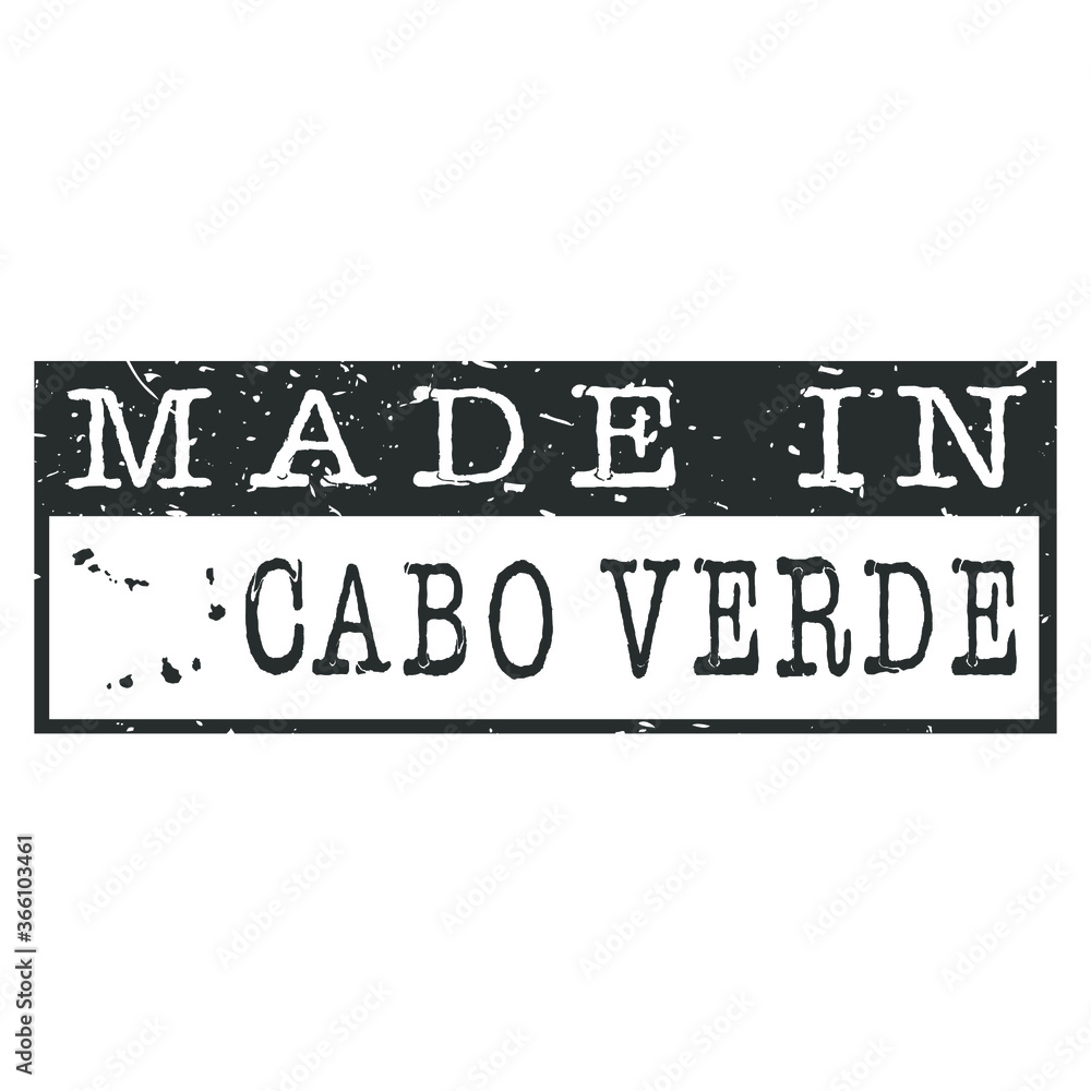 Made In Cabo Verde. Stamp Rectangle Map. Logo Icon Symbol. Design Certificated. Made In Cabo Verde. Stamp Rectangle Map. Logo Icon Symbol. Design Certificated.