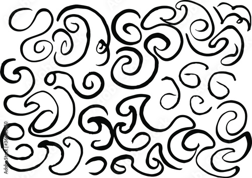 Abstract background of lines with curls.