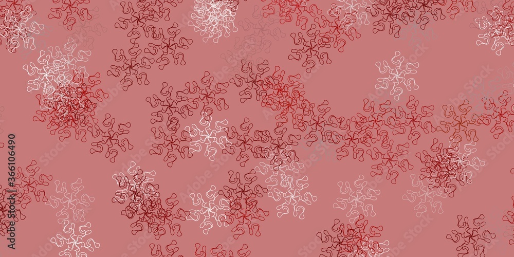 Light red vector doodle pattern with flowers. Light red vector doodle pattern with flowers.