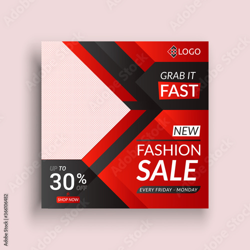 Grab it fast new fashion sale post template with premium vector