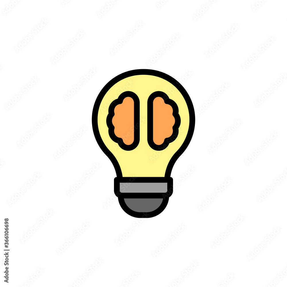 Creativity, bulb, brain icon. Simple color with outline vector elements of innovations icons for ui and ux, website or mobile application Creativity, bulb, brain icon. Simple color with outline vector elements of innovations icons for ui and ux, website or mobile application